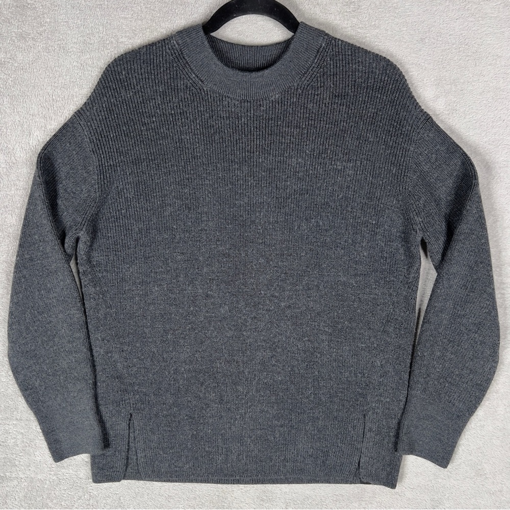 Lululemon Merino Wool-Blend Ribbed‎ Crewneck Sweater Women's 6 Heathered Gray